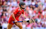 10 August 2025; Laura Treacy of Cork during the Glen Dimplex All-Ireland Senior Camogie Championship final match between Cork and Galway at Croke Park in Dublin. Photo by Ramsey Cardy/Sportsfile