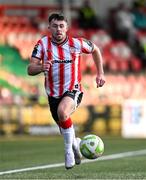 8 August 2025; Adam O'Reilly of Derry City during the SSE Airtricity Men's Premier Division match between Derry City and Cork City at The Ryan McBride Brandywell Stadium in Derry. Photo by Ramsey Cardy/Sportsfile
