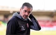 8 August 2025; Derry City manager Tiernan Lynch before the SSE Airtricity Men's Premier Division match between Derry City and Cork City at The Ryan McBride Brandywell Stadium in Derry. Photo by Ramsey Cardy/Sportsfile