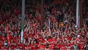 12 August 2025; Shelbourne supporters during the UEFA Europa League Third Qualifying Round 2nd Leg match between Shelbourne and Rijeka at Tolka Park in Dublin. Photo by Ben McShane/Sportsfile