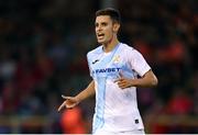 12 August 2025; Tiago Dantas of Rijeka during the UEFA Europa League Third Qualifying Round 2nd Leg match between Shelbourne and Rijeka at Tolka Park in Dublin. Photo by Stephen McCarthy/Sportsfile