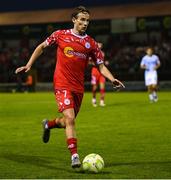 12 August 2025; Harry Wood of Shelbourne during the UEFA Europa League Third Qualifying Round 2nd Leg match between Shelbourne and Rijeka at Tolka Park in Dublin. Photo by Stephen McCarthy/Sportsfile