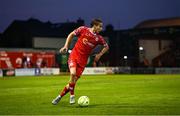 12 August 2025; Harry Wood of Shelbourne during the UEFA Europa League Third Qualifying Round 2nd Leg match between Shelbourne and Rijeka at Tolka Park in Dublin. Photo by Stephen McCarthy/Sportsfile
