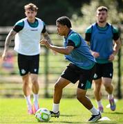 13 August 2025; Victor Ozhianvuna during a Shamrock Rovers training session at Roadstone Group Sports Club in Dublin. Photo by Seb Daly/Sportsfile