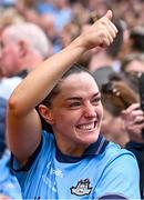 3 August 2025; Dublin player Sinéad Goldrick celebrates after the TG4 All-Ireland Ladies Football Senior Championship final match between Dublin and Meath at Croke Park in Dublin. Photo by Piaras Ó Mídheach/Sportsfile