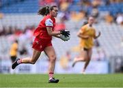 3 August 2025; Holly Lambe Sally of Louth during the TG4 All-Ireland Ladies Football Junior Championship final match between Antrim and Louth at Croke Park in Dublin. Photo by Piaras Ó Mídheach/Sportsfile