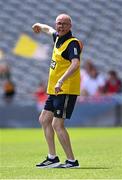 3 August 2025; Antrim manager Chris Scullion during the TG4 All-Ireland Ladies Football Junior Championship final match between Antrim and Louth at Croke Park in Dublin. Photo by Piaras Ó Mídheach/Sportsfile