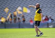 3 August 2025; Antrim manager Chris Scullion during the TG4 All-Ireland Ladies Football Junior Championship final match between Antrim and Louth at Croke Park in Dublin. Photo by Piaras Ó Mídheach/Sportsfile