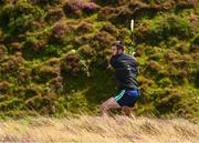 4 August 2025; Bobby Douglas of Mayo competing in the Senior Hurling competition during the M. Donnelly GAA Poc Fada All-Ireland Finals at Annaverna Mountain in the Cooley Peninsula, Ravensdale, Louth. Photo by Piaras Ó Mídheach/Sportsfile