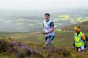 4 August 2025; Cillian Kiely of Offaly competing in the Senior Hurling competition during the M. Donnelly GAA Poc Fada All-Ireland Finals at Annaverna Mountain in the Cooley Peninsula, Ravensdale, Louth. Photo by Piaras Ó Mídheach/Sportsfile