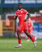 12 August 2025; Mipo Odubeko of Shelbourne during the UEFA Europa League Third Qualifying Round 2nd Leg match between Shelbourne and Rijeka at Tolka Park in Dublin. Photo by Ben McShane/Sportsfile