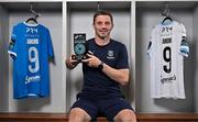 14 August 2025; Padraig Amond of Waterford poses for a portrait with his SSE Airtricity / SWI Player of the Month Award for July 2025 at the Waterford Regional Sports Centre in Waterford. Photo by Sam Barnes/Sportsfile