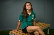 14 August 2025; Emily Lane poses for a portrait during an Ireland Women Rugby media conference at the IRFU High Performance Centre in Dublin. Photo by David Fitzgerald/Sportsfile
