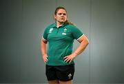 14 August 2025; Ellena Perry poses for a portrait during an Ireland Women Rugby media conference at the IRFU High Performance Centre in Dublin. Photo by David Fitzgerald/Sportsfile