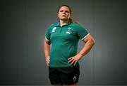 14 August 2025; Ellena Perry poses for a portrait during an Ireland Women Rugby media conference at the IRFU High Performance Centre in Dublin. Photo by David Fitzgerald/Sportsfile
