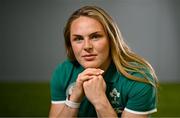 14 August 2025; Beibhinn Parsons poses for a portrait during an Ireland Women Rugby media conference at the IRFU High Performance Centre in Dublin. Photo by David Fitzgerald/Sportsfile