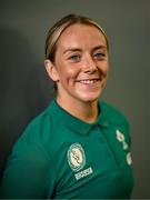 14 August 2025; Stacey Flood poses for a portrait during an Ireland Women Rugby media conference at the IRFU High Performance Centre in Dublin. Photo by David Fitzgerald/Sportsfile