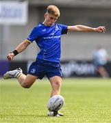 13 August 2025; Harrison McMahon of Leinster kicks a conversion during the PwC U-18 Boys Interprovincial Series match between Leinster and Munster at Energia Park in Dublin. Photo by Tyler Miller/Sportsfile