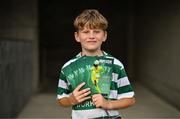 14 August 2025; Shamrock Rovers programme seller Alex Atonei before the UEFA Conference League Third Qualifying Round second leg match between Shamrock Rovers and Ballkani at Tallaght Stadium in Dublin. Photo by Stephen McCarthy/Sportsfile