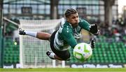 14 August 2025; Shamrock Rovers goalkeeper Todd Bazunu before the UEFA Conference League Third Qualifying Round second leg match between Shamrock Rovers and Ballkani at Tallaght Stadium in Dublin. Photo by Ben McShane/Sportsfile