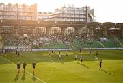 14 August 2025; Officials and Ballkani players warm-up before the UEFA Conference League Third Qualifying Round second leg match between Shamrock Rovers and Ballkani at Tallaght Stadium in Dublin. Photo by Ben McShane/Sportsfile