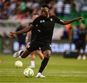 14 August 2025; Sunday Adetunji of Ballkani before the UEFA Conference League Third Qualifying Round second leg match between Shamrock Rovers and Ballkani at Tallaght Stadium in Dublin. Photo by Ben McShane/Sportsfile