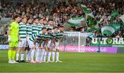 14 August 2025; The Shamrock Rovers team before the UEFA Conference League Third Qualifying Round second leg match between Shamrock Rovers and Ballkani at Tallaght Stadium in Dublin. Photo by Stephen McCarthy/Sportsfile