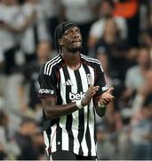 14 August 2025; Tammy Abraham of Besiktas celebrates after scoring his side's second goal during the UEFA Conference League Third Qualifying Round second leg match between Besiktas and St Patrick's Athletic at Besiktas Stadium in Istanbul, Türkiye. Photo by Emre Oktay/Sportsfile