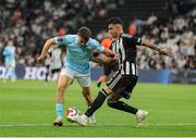 14 August 2025; Simon Power of St Patrick's Athletic in action against Gabriel Paulista of Besiktas during the UEFA Conference League Third Qualifying Round second leg match between Besiktas and St Patrick's Athletic at Besiktas Stadium in Istanbul, Türkiye. Photo by Emre Oktay/Sportsfile