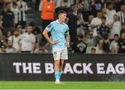 14 August 2025; Joe Redmond of St Patrick's Athletic reacts after his side conceded their second goal during the UEFA Conference League Third Qualifying Round second leg match between Besiktas and St Patrick's Athletic at Besiktas Stadium in Istanbul, Türkiye. Photo by Emre Oktay/Sportsfile
