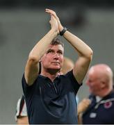 14 August 2025; St Patrick's Athletic manager Stephen Kenny applauds the supporters after the UEFA Conference League Third Qualifying Round second leg match between Besiktas and St Patrick's Athletic at Besiktas Stadium in Istanbul, Türkiye. Photo by Emre Oktay/Sportsfile