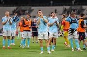 14 August 2025; Axel Sjöberg of St Patrick's Athletic and his teammates applaud their supporters after the UEFA Conference League Third Qualifying Round second leg match between Besiktas and St Patrick's Athletic at Besiktas Stadium in Istanbul, Türkiye. Photo by Emre Oktay/Sportsfile