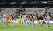 14 August 2025; St Patrick's Athletic players applaud their supporters after the UEFA Conference League Third Qualifying Round second leg match between Besiktas and St Patrick's Athletic at Besiktas Stadium in Istanbul, Türkiye. Photo by Emre Oktay/Sportsfile