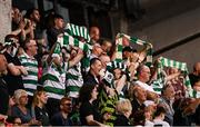 14 August 2025; Shamrock Rovers supporters during the UEFA Conference League Third Qualifying Round second leg match between Shamrock Rovers and Ballkani at Tallaght Stadium in Dublin. Photo by Ben McShane/Sportsfile