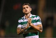 14 August 2025; Lee Grace of Shamrock Rovers after the UEFA Conference League Third Qualifying Round second leg match between Shamrock Rovers and Ballkani at Tallaght Stadium in Dublin. Photo by Ben McShane/Sportsfile