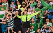 14 August 2025; Shamrock Rovers supporters during the UEFA Conference League Third Qualifying Round second leg match between Shamrock Rovers and Ballkani at Tallaght Stadium in Dublin. Photo by Stephen McCarthy/Sportsfile