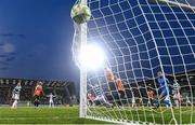 14 August 2025; Ballkani players watch on as Josh Honohan of Shamrock Rovers, not pictured, shoots to score his side's third goal during the UEFA Conference League Third Qualifying Round second leg match between Shamrock Rovers and Ballkani at Tallaght Stadium in Dublin. Photo by Ben McShane/Sportsfile