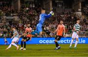 14 August 2025; Ballkani goalkeeper Adnan Golubovic during the UEFA Conference League Third Qualifying Round second leg match between Shamrock Rovers and Ballkani at Tallaght Stadium in Dublin. Photo by Stephen McCarthy/Sportsfile