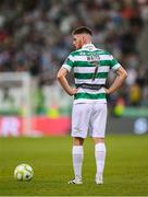 14 August 2025; Dylan Watts of Shamrock Rovers during the UEFA Conference League Third Qualifying Round second leg match between Shamrock Rovers and Ballkani at Tallaght Stadium in Dublin. Photo by Stephen McCarthy/Sportsfile