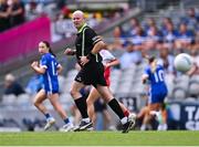 3 August 2025; Referee Shane Curley during the TG4 All-Ireland Ladies Football Intermediate Championship final match between Laois and Tyrone at Croke Park in Dublin. Photo by Piaras Ó Mídheach/Sportsfile