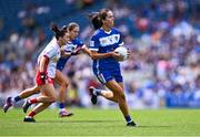 3 August 2025; Jane Moore of Laois during the TG4 All-Ireland Ladies Football Intermediate Championship final match between Laois and Tyrone at Croke Park in Dublin. Photo by Piaras Ó Mídheach/Sportsfile