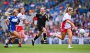 3 August 2025; Referee Shane Curley during the TG4 All-Ireland Ladies Football Intermediate Championship final match between Laois and Tyrone at Croke Park in Dublin. Photo by Piaras Ó Mídheach/Sportsfile