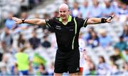 3 August 2025; Referee Shane Curley during the TG4 All-Ireland Ladies Football Intermediate Championship final match between Laois and Tyrone at Croke Park in Dublin. Photo by Piaras Ó Mídheach/Sportsfile