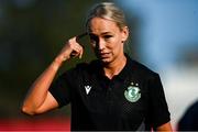 15 August 2025; Shamrock Rovers head coach coach Stephanie Zambra before the Sports Direct Women's FAI Cup quarter-final match between Shelbourne and Shamrock Rovers at Tolka Park in Dublin. Photo by Ben McShane/Sportsfile