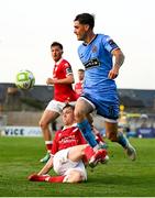 15 August 2025; Dawson Devoy of Bohemians in action against Ciaron Harkin of Sligo Rovers during the Sports Direct Men’s FAI Cup third round match between Bohemians and Sligo Rovers at Dalymount Park in Dublin. Photo by Stephen McCarthy/Sportsfile