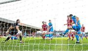 15 August 2025; Keith Buckley of Bohemians, right, clears the ball off the line during the Sports Direct Men’s FAI Cup third round match between Bohemians and Sligo Rovers at Dalymount Park in Dublin. Photo by Seb Daly/Sportsfile