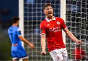 15 August 2025; Sean Stewart of Sligo Rovers celebrates his side clearing the ball during the Sports Direct Men’s FAI Cup third round match between Bohemians and Sligo Rovers at Dalymount Park in Dublin. Photo by Seb Daly/Sportsfile