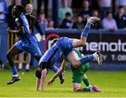 15 August 2025; Richard Ferizaj of Bray Wanderers and Kieran Cooney of Finn Harps tussle during the Sports Direct Men’s FAI Cup third round match between Finn Harps and Bray Wanderers at Finn Park in Ballybofey, Donegal. Photo by Ramsey Cardy/Sportsfile
