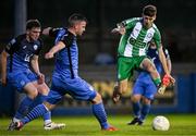 15 August 2025; Cristiano Bramley of Bray Wanderers in action against Conor Tourish of Finn Harps during the Sports Direct Men’s FAI Cup third round match between Finn Harps and Bray Wanderers at Finn Park in Ballybofey, Donegal. Photo by Ramsey Cardy/Sportsfile