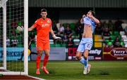 15 August 2025; Harvey Cribb of Cobh Ramblers reacts after missing a goal chance during the Sports Direct Men’s FAI Cup third round match between Kerry FC and Cobh Ramblers at Mounthawk Park in Tralee, Kerry. Photo by Brendan Moran/Sportsfile